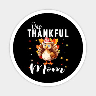 Watercolor Thanksgiving Turkey One Thankful Mom Mother Magnet